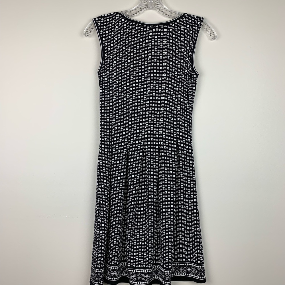 🔥MAISON JULES🔥FIT & FLARE POLKA DOT SLEEVELESS DRESS BLACK & WHITE XXS NWT - Picture 2 of 3